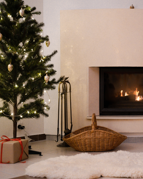 simple and cozy small living room christmas