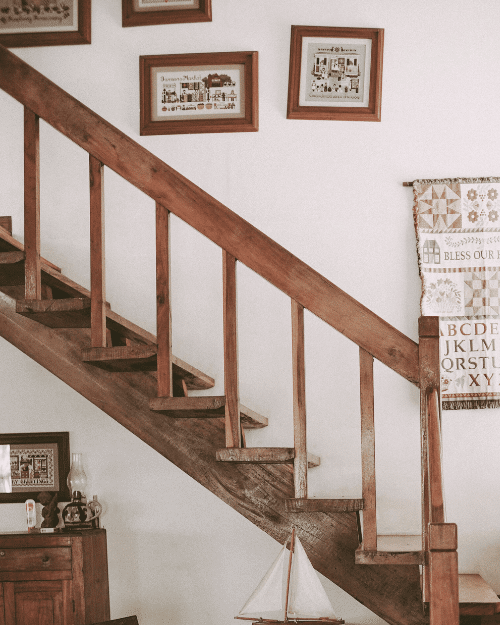 farmhouse stairs decor