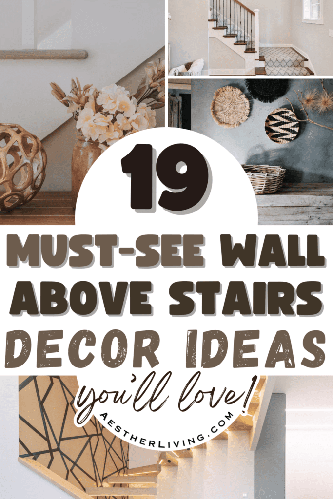 wall above stairs decor ideas pin