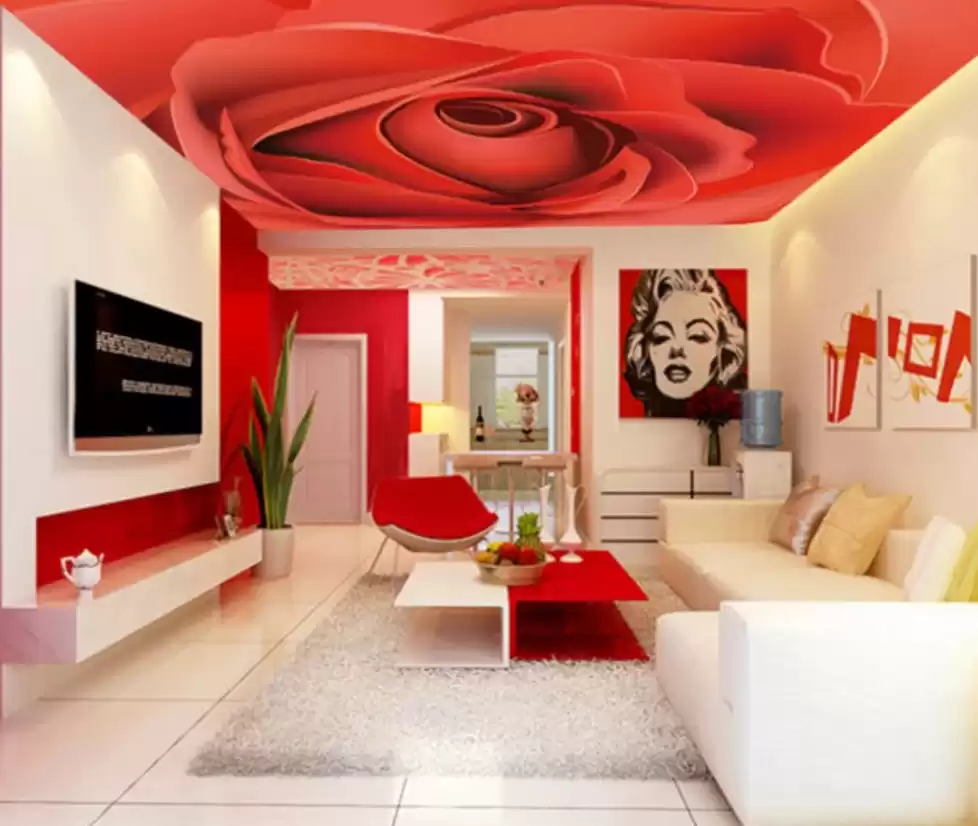 3D Red Rose CA198 Ceiling Wallpaper Removable Self Adhesive Wallpaper Large Peel & Stick Wallpaper Wallpaper Mural AJ WALLPAPERS - Etsy