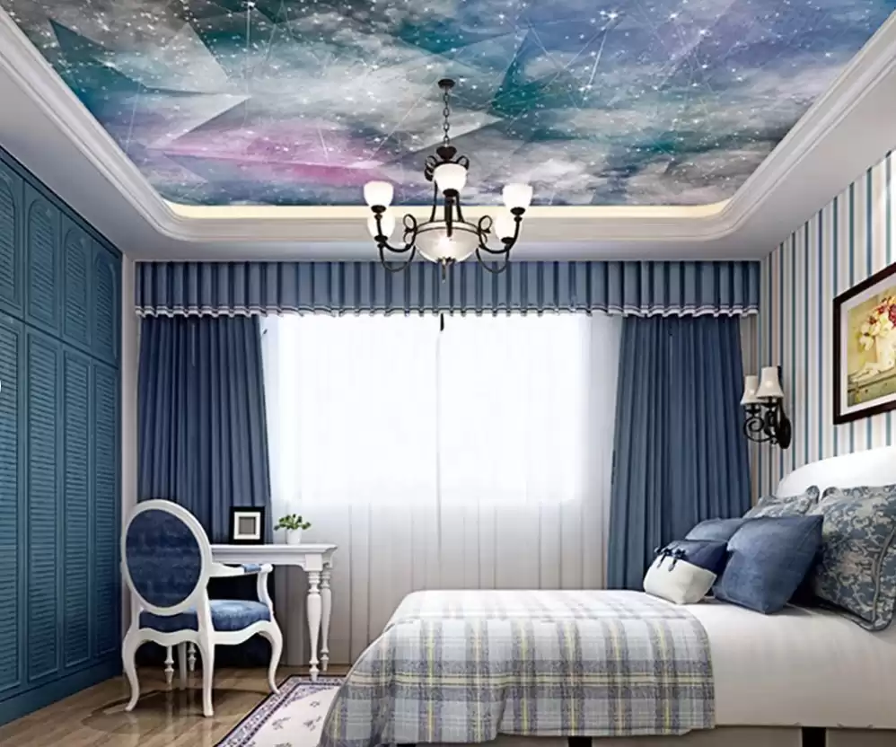 Star Wallpaper, Nordic Wall Murals, Modern, Bedroom Ceiling Nursery, Wall mural, Waterproof, 3D stereo mural, 8D - Etsy