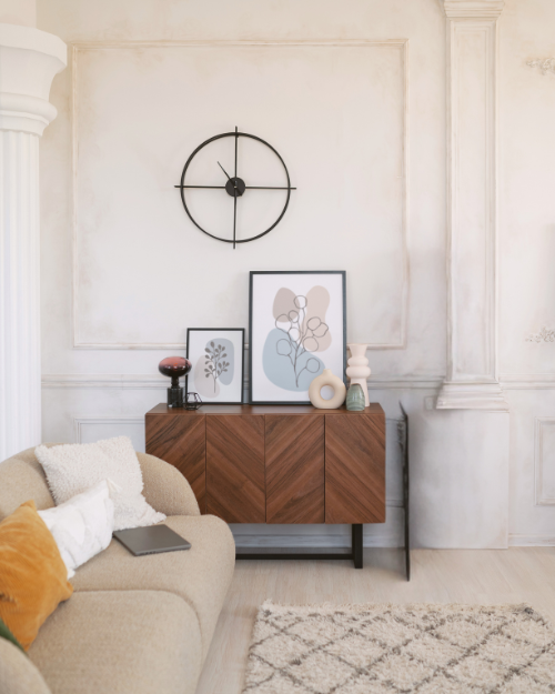 french cozy earthy living room 