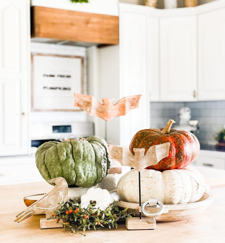 centerpiece fall kitchen island decor