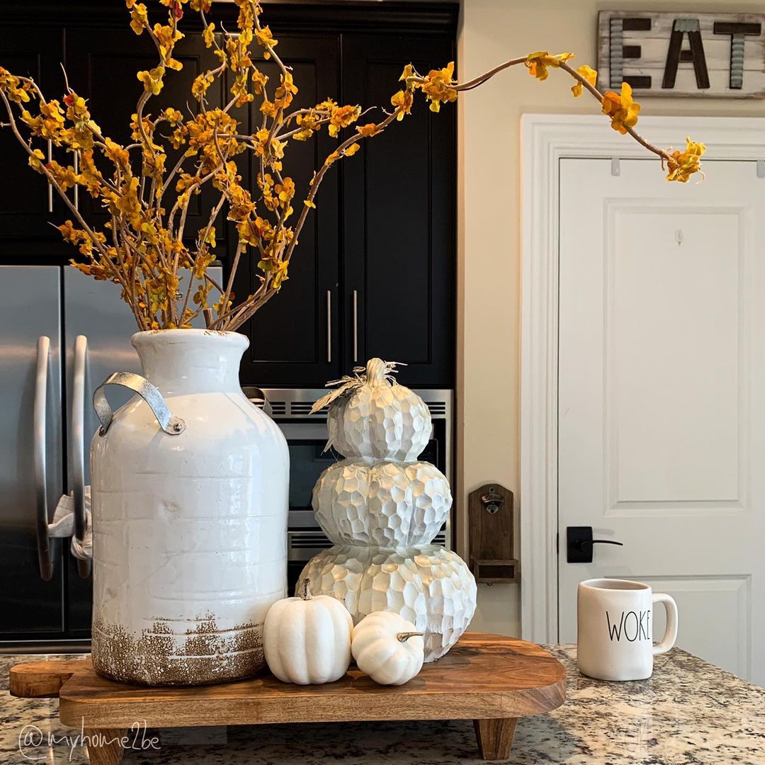 rustic fall kitchen island decor