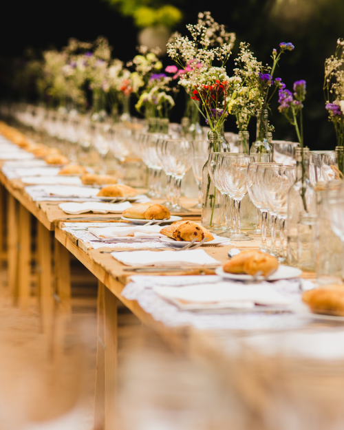 fall wedding long table diy