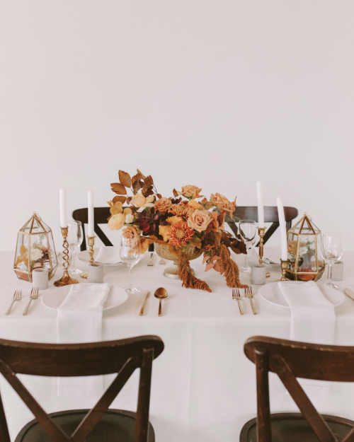 fall wedding small table