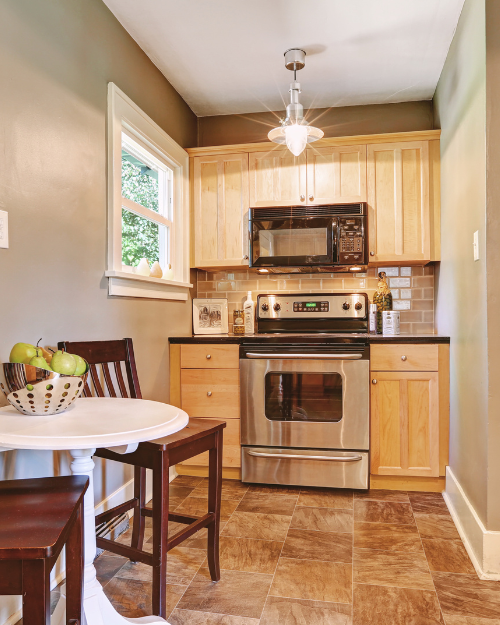 small kitchen with table