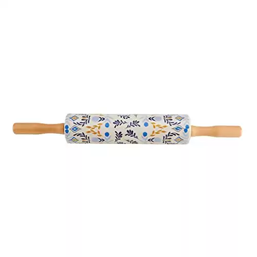 Fitz & Floyd Madeline Stoneware Rolling Pin, 18.25-Inch, Multicolor