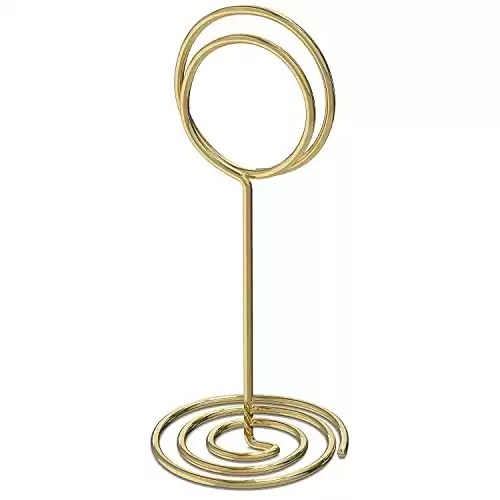 10 Pack Table Number Holders for Wedding - Gold Place Card Holder - Table Sign Holders - Picture - Photo Holders for Tables - Mini Table Number Stands Gold - Small Gold Table Number Holders Clip Stand