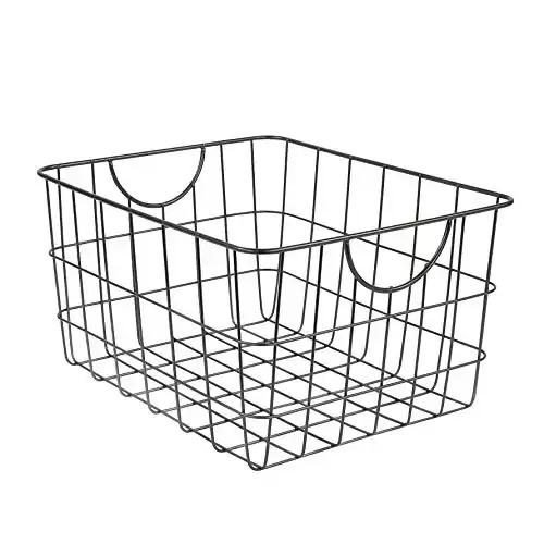 Spectrum Utility Wire Basket (Industrial Gray) - Storage Bin & D cor for Bathroom, Closet, Pantry, Under Sink, Toy, Shelf, Kitchen, Garage, & Nursery Organization