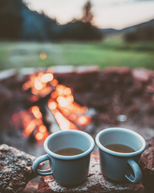 drinks by the fire pit