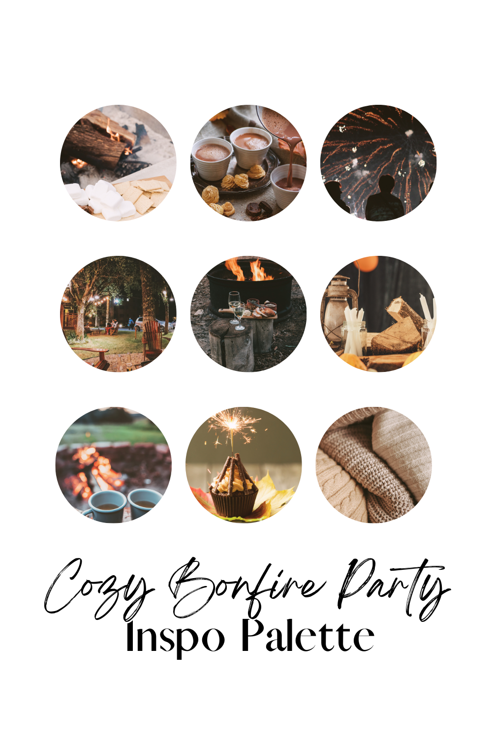 cozy bonfire party inspo palette