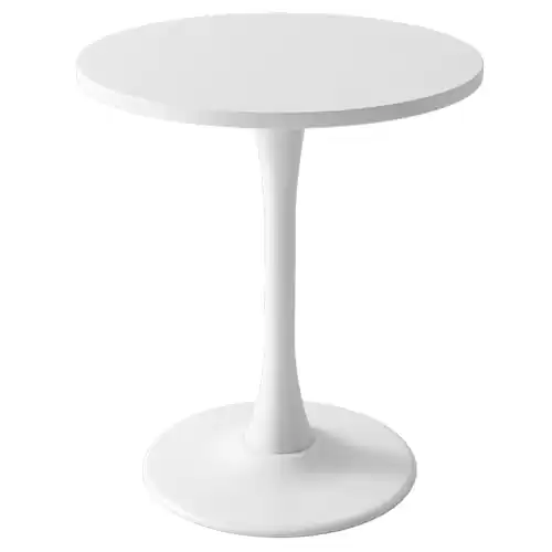 Kasinali White Round Table Modern Dining Table Tulip Round Kitchen Table Mid Century Coffee Table for Living Room 24 inch