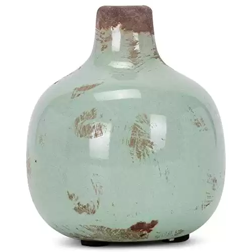 47th & Main Rustic Ceramic Vase, Mini, Light Green