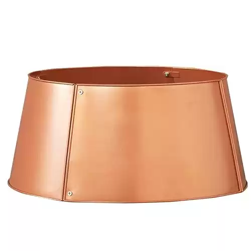 Copper Finish Tree Collar with Round Design for Christmas Tree Base