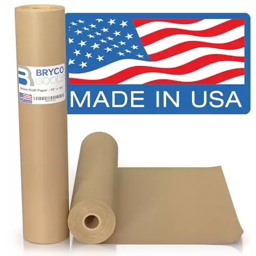 Bryco Goods 18" x 1,200" Brown Kraft Packing Paper - Versatile for Different Arts and Crafts Projects - Pin Up Your Work Or School Notes - Create Vision Board for Your Bedroom - Everything i...