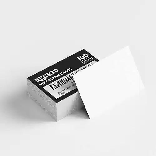 White Cardstock Thick Paper - Blank Heavy Weight 110 lb Cover Card Stock - 100 Pack (2x3.5, Inches)