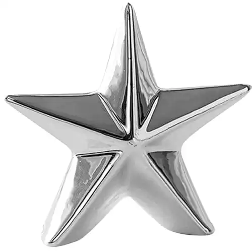 Pentagram Ornament Desktop Ceramic Five-Pointed Star Decor Pentagram Shaped Figurine Star Adornment Pentagram Statue Decor Ceramic Ceramic Five-Pointed Star Figurine Star Statue