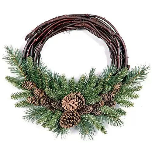 National Tree Pine Cone Wreath, 16-Inch, Green