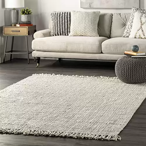 nuLOOM Daniela Farmhouse Chunky Jute Area Rug, 6x9, Off-white