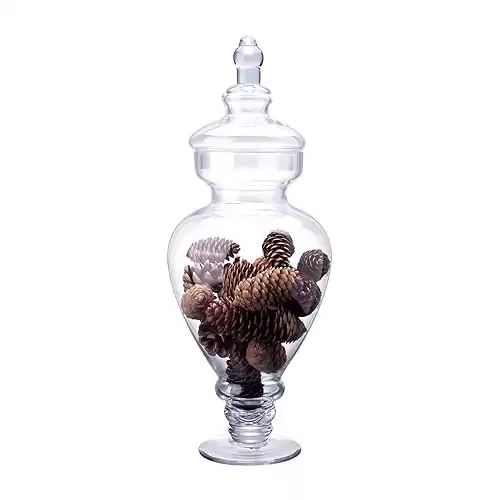 Glass Apothecary Jars with Lids for Candy Buffet - Apothecary Jars for Bathroom, Candy Bar, Kitchen, (Height: 15", Diameter: 6.5")