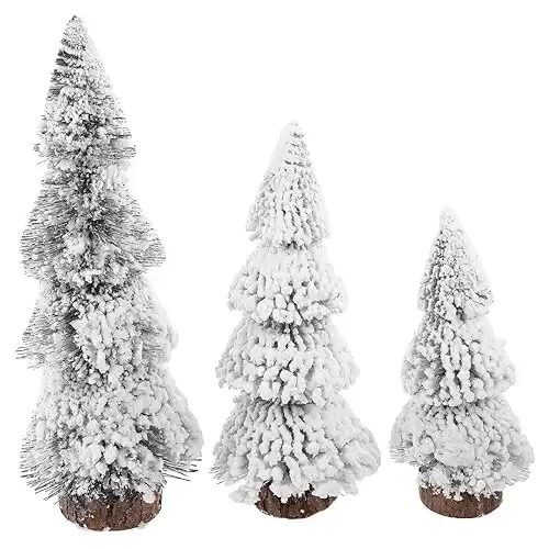 3pcs Mini Christmas Tree Dinning Table Decor Tabletop Decor Christmas Ornaments Dining Room Table Decor Home Decor Household Decor Festival Scene Decor Miniature Pine Flocking