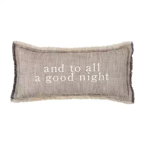 Mud Pie Gray Christmas Pillow, to All A Goodnight