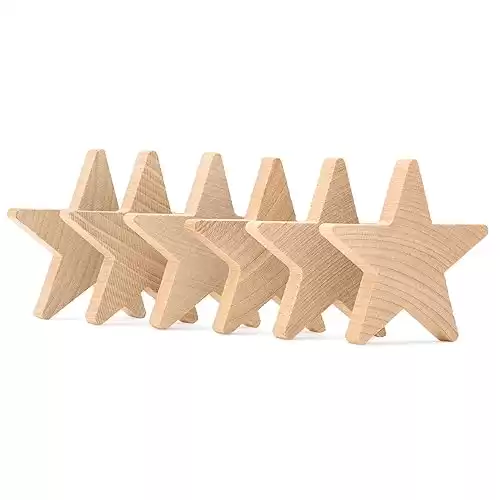 Wood Star Cutouts 2 inch by 1/4 inch, Pack of 25 Wooden Stars for Crafts, Christmas, and July 4th, by Woodpeckers