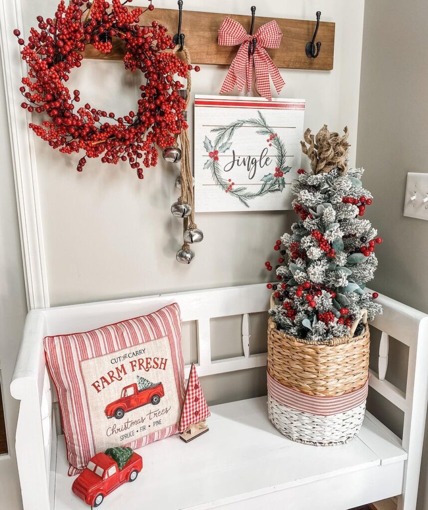 farmhouse styled christmas decor