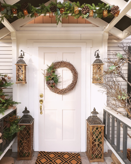 outdoor christmas entryway