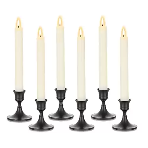 Romadedi Black Candlestick Candle Holders - for Festive Thanksgiving Christmas Dinning Table Mantel Decoration or Home Altar or Church Service, 3inch, Pack of 6