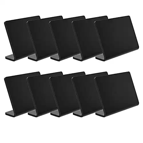 10 Pack Acrylic Mini Chalkboard Signs for Food, AITEE Black Mini Tabletop Chalkboard Signs, Small Buffet Chalkboards Signs for Weddings, Birthday Parties, Message Board Signs, Buffet,Bakery and Retail