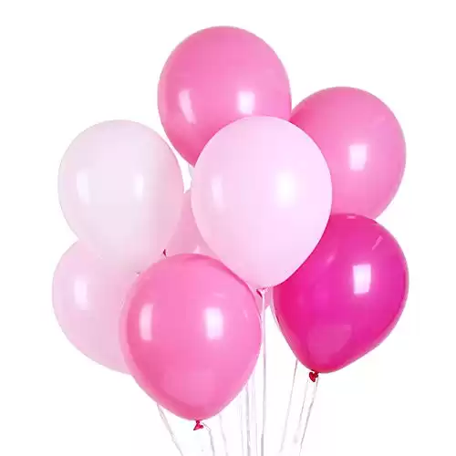 LFYDM Latex balloon 100 pcs 12 inch white and light pink and rose red and light rose latex balloons