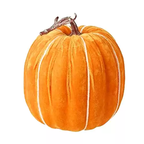 Beaumonde Orange Velvet Pumpkin Halloween Decorations