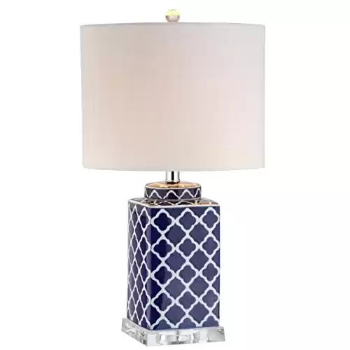 JONATHAN Y JYL3011A Clarke 23" Chinoiserie LED Table Lamp Contemporary Transitional Bedside Desk Nightstand Lamp for Bedroom Living Room Office College Bookcase LED Bulb Included, Blue/White