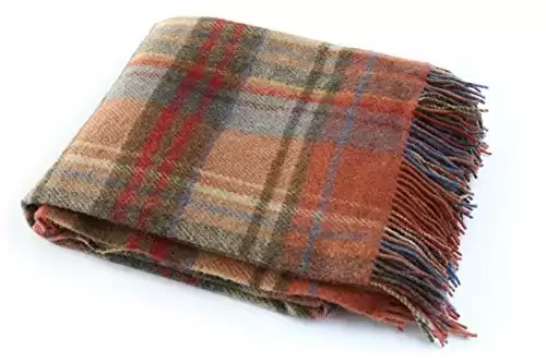 Irish Throw Blanket Made in Ireland Wool Throw Blanket 100% New Irish Wool Irish Blanket 54" x 72" Made in Co. Tipperary by John Hanly & Co.