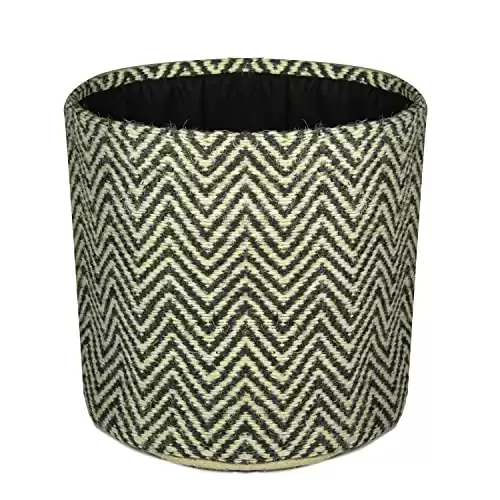 Mohil Sturdy Jute Plant Basket Modern Woven Basket up to 8 Inch Flower Pot Floor Indoor Planters, 10 x 10 Storage Organizer Basket Rustic Home Decor, Black Stripes (10x10 Inches, Black Lehar)