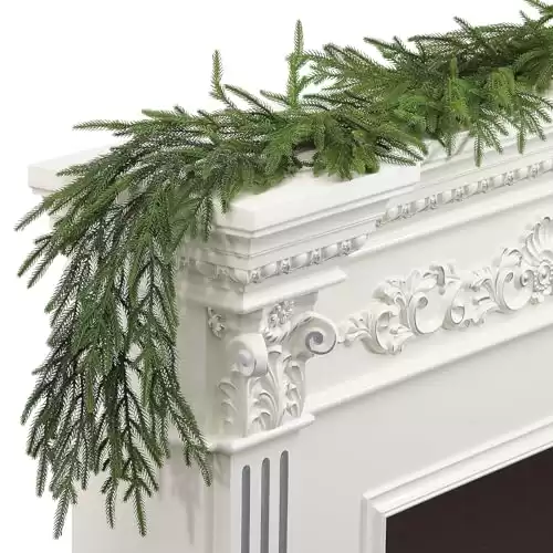 CHEAWRTZ 6FT Winter Pine Garland, Real Touch Pine Garland, Artificial Christmas Garland, Green Pine Garland, Artificial Greenery Garland for Table, Mantle, Wall, Indoor, Outdoor Christmas Decorations