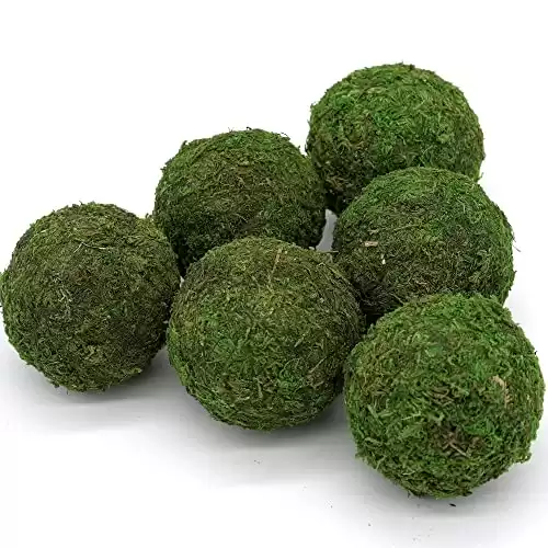 Usmola Moss Balls, Decorative Balls for Centerpiece Bowls Vase Filler, Home Party Decor (3.5 inches - Set of 6-), Large