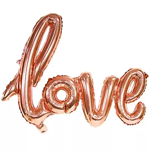 30 inch Rose Gold LOVE hand written style LETTER FOIL BALLOON (Rose Gold)