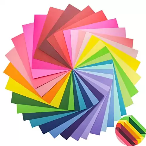 Livholic 100 Pack Heavy Colored Paper Cardstock Front Back Different Color Codes Colorful Cardstock 250GSM for DIY Art, Scrapbook, Paper Crafting,School Office Supplies (100)