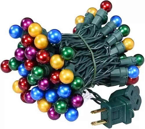 Lycklig Christmas Lights Outdoor 19Ft 70 LED Chritmas Globe String Lights with Pearlized Glass Bulb UL Certified Christmas Tree Lights for Tree Decor