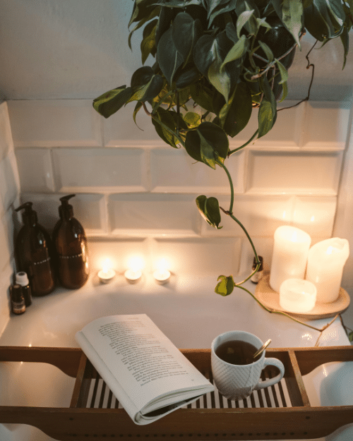 small bathroom with plants