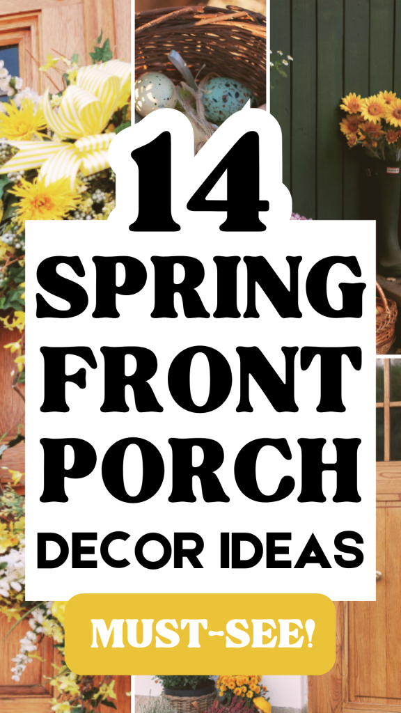 spring front porch decor pin