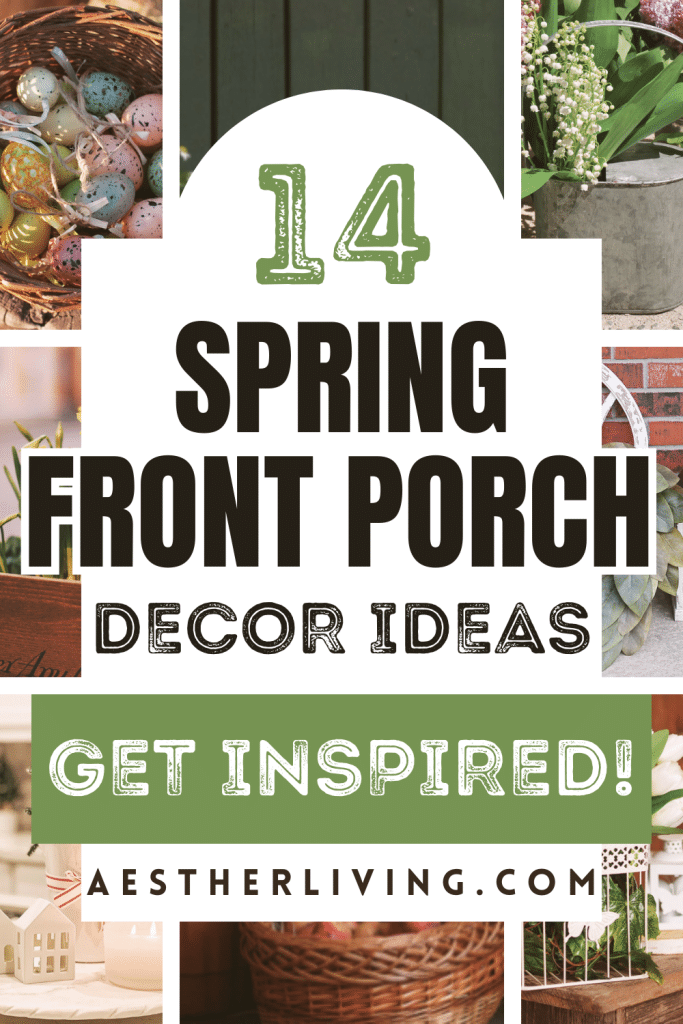 spring front porch decor pin