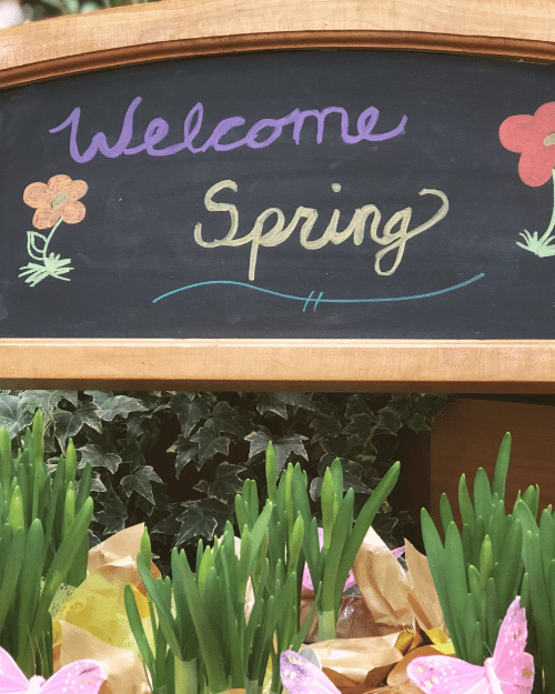 welcome spring sign