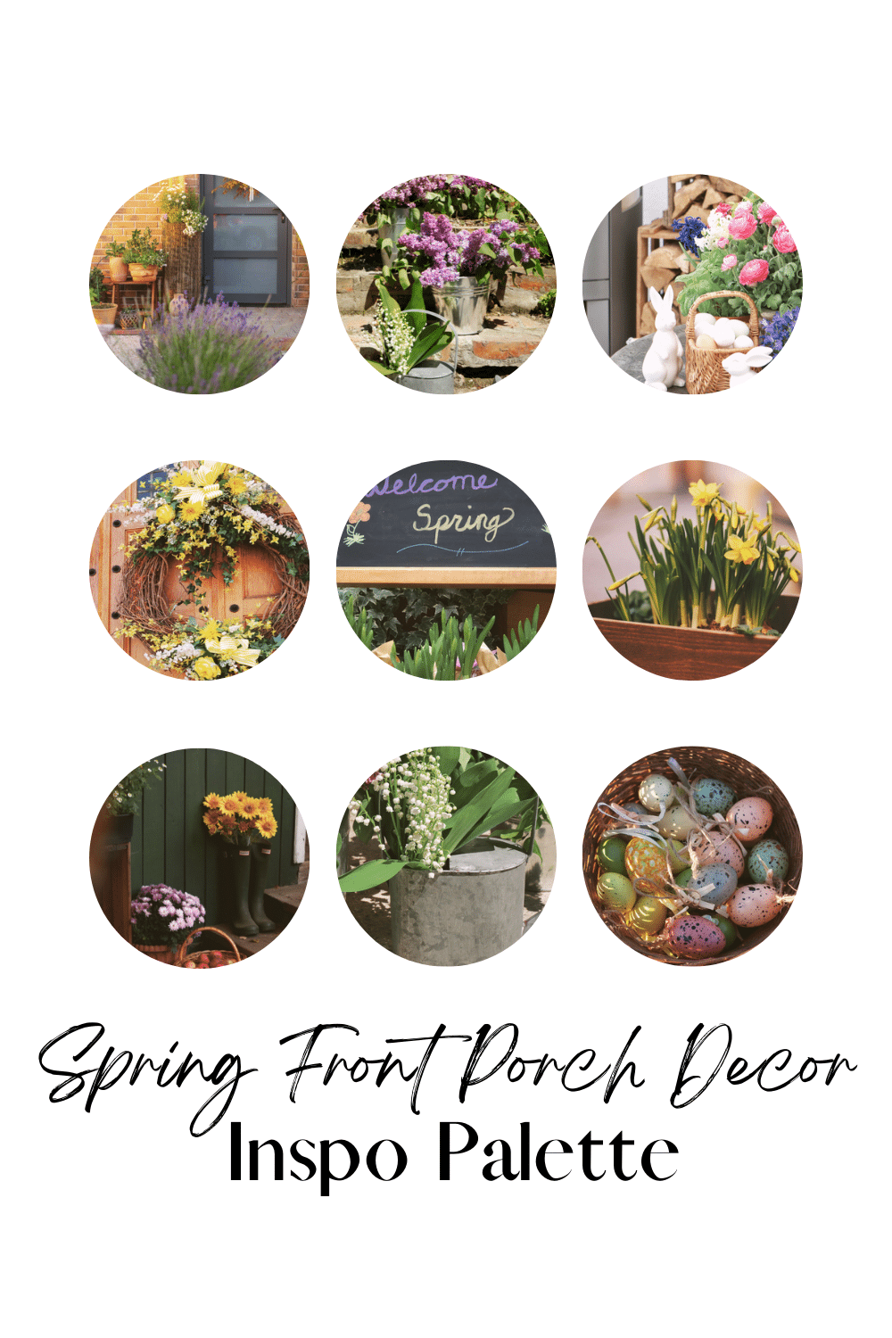 spring front porch decor inspo palette