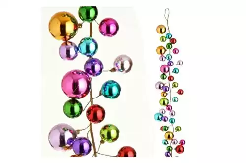 RAZ Imports - 4 Foot Multicolored Ball Christmas Garland