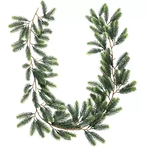 5.9 Feet Artificial Christmas Pine Garland Christmas Tree Greenery Garland Seasonal Artificial Greenery Decor Christmas Wreath Party Garland Christmas Holiday Outdoor Decor for Christmas Home Decor