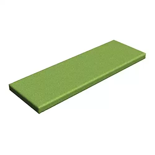 Lunarable Green Bench Pad, Pattern with Hand Drawn Leaves Grassland Growth Ecology Vegetation, Standard Size HR Foam Cushion with Decorative Fabric Cover, 45" x 15" x 2", Lime Green